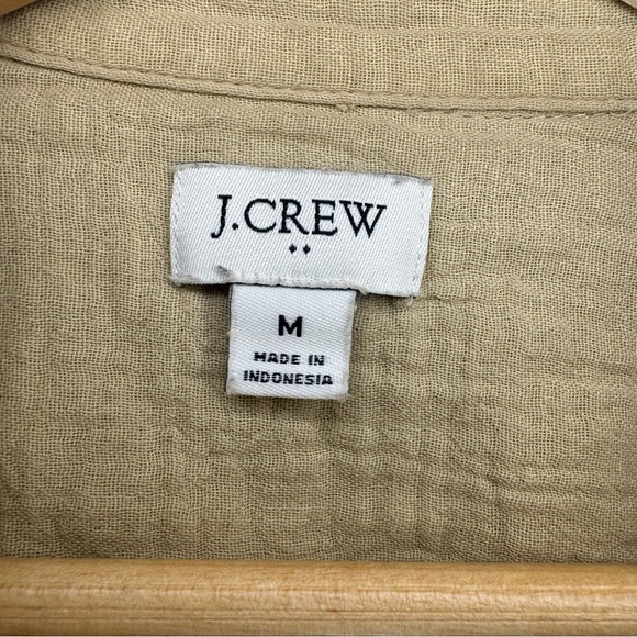 J.Crew Double Gauze Button Up Shirt in Sandstone Beige Size Medium - Picture 5 of 7